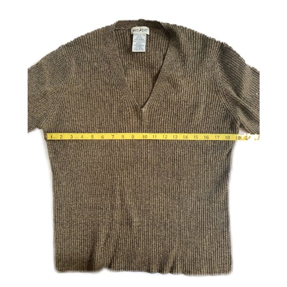 White Stag Ribbed V-Neck Long Sleeve Sweater Women’s Size Large - Picture 3 of 10